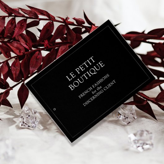 Minimalistisch Label voor zwarte Mode met hoge pri Visitekaartje