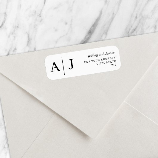 Minimalistisch label Wit bruiloft Return