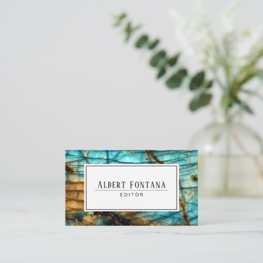 minimalistisch labradoriet visitekaartje (Staand voorkant)