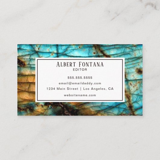 minimalistisch labradoriet visitekaartje (Achterkant)