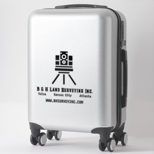 Minimalistisch landonderzoek of bedrijfskaal sticker (Koffer)