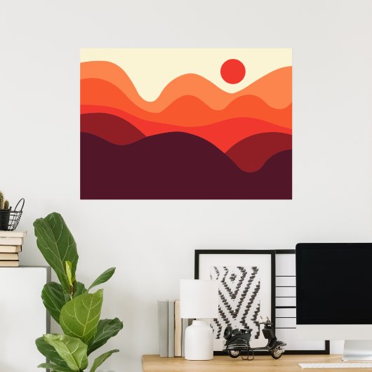 Minimalistisch landschap 190821(01) poster (Thuiskantoor)