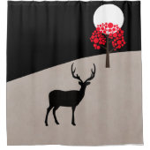 Minimalistisch landschap douchegordijn (Voorkant)