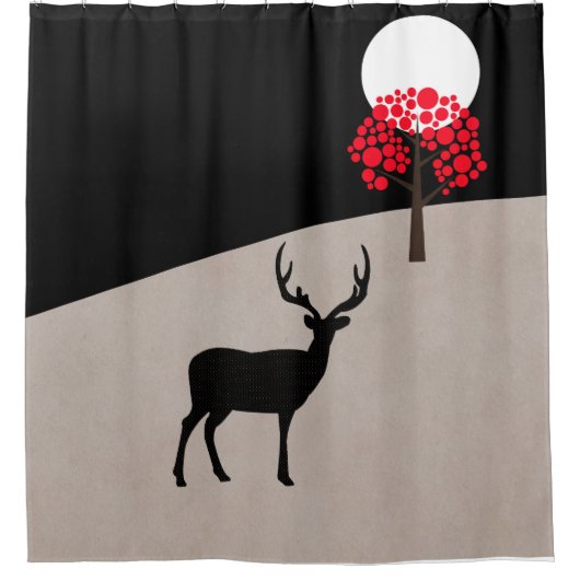 Minimalistisch landschap douchegordijn (Voorkant)