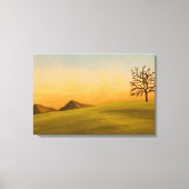 Minimalistisch landschap met kale boom canvas afdruk (Voorkant)
