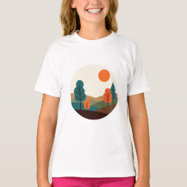 Minimalistisch landschap t-shirt
