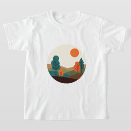 Minimalistisch landschap t-shirt