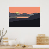 Minimalistisch landschap - Zonneontwerp 287 Poster (Keuken)