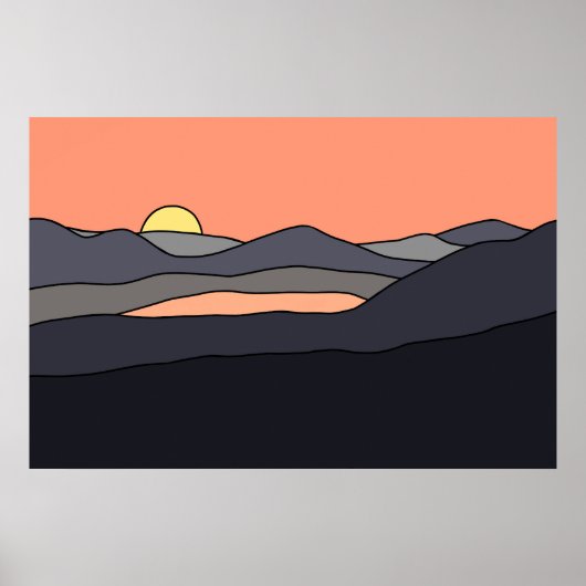 Minimalistisch landschap - Zonneontwerp 287 Poster (Voorkant)