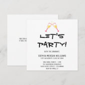 Minimalistisch Laten we feesten met de Afstuderen Kaart (Voorkant / Achterkant)