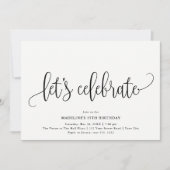 Minimalistisch 'Laten we vieren' elk jaar 's avond Kaart (Voorkant)