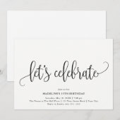 Minimalistisch 'Laten we vieren' elk jaar 's avond Kaart (Voorkant / Achterkant)