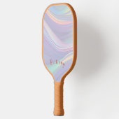 Minimalistisch Lavendel en Blauw Modern Monogram Pickleball Paddle (Links)