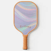 Minimalistisch Lavendel en Blauw Modern Monogram Pickleball Paddle (Achterkant)