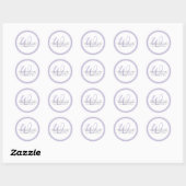 Minimalistisch Lavendel Twee Rand Monogram Ronde Sticker (Vel)