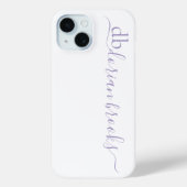 Minimalistisch lavendelmonogram Case-Mate iPhone case (Achterkant)
