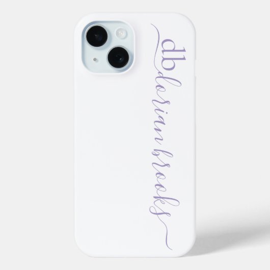 Minimalistisch lavendelmonogram Case-Mate iPhone case (Achterkant)