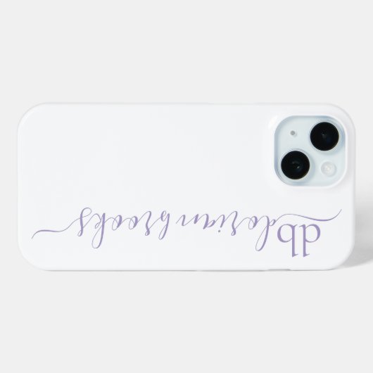 Minimalistisch lavendelmonogram Case-Mate iPhone case (Achterkant (horizontaal))
