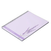 Minimalistisch lavender-Paars met naam Notitieboek (Linkerzijde)