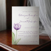 Minimalistisch lavender Paarse Tulp Wedding Kaart