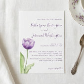 Minimalistisch lavender Paarse Tulp Wedding Kaart
