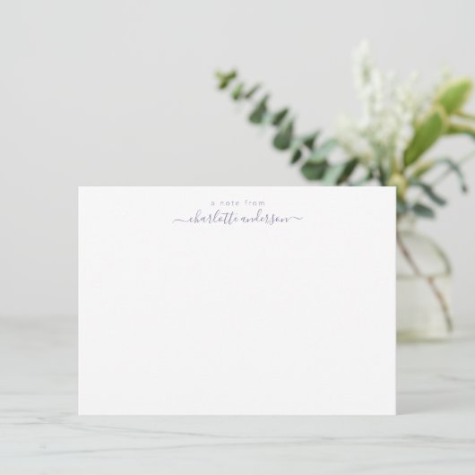 Minimalistisch Lavender Script Lettering op maat Bedankkaart (Staand voorkant)