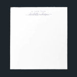 Minimalistisch Lavender Script Lettering op maat Notitieblok<br><div class="desc">Minimalistisch Lavender Script met persoonlijke Notitieblok</div>