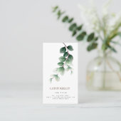 Minimalistisch Leaf Groen Goud Visitekaartje (Staand voorkant)