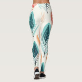 Minimalistisch Leaf IKAT-ontwerp Leggings (Achterkant)