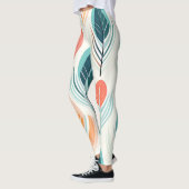 Minimalistisch Leaf IKAT-ontwerp Leggings (Links)