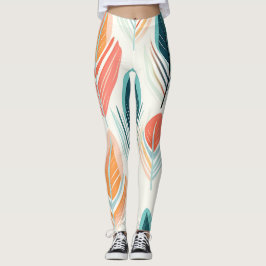Minimalistisch Leaf IKAT-ontwerp Leggings