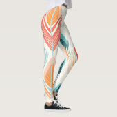 Minimalistisch Leaf IKAT-ontwerp Leggings (Rechts)