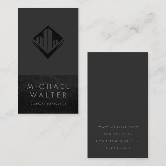 minimalistisch | Lederbekleding Visitekaartje (Voorkant / Achterkant)