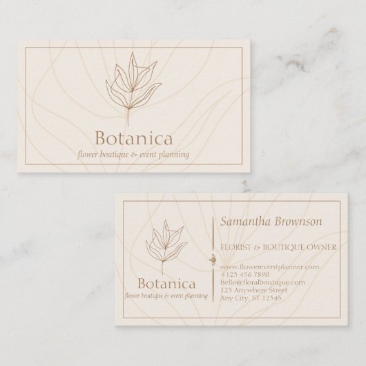 Minimalistisch lef-mestventilator visitekaartje (Voorkant / Achterkant)