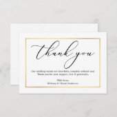 Minimalistisch legankalligrafie Lijst voor weddens Bedankkaart (Voorkant / Achterkant)