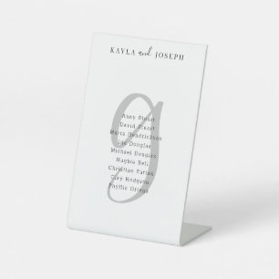 Minimalistisch legant bruiloft nummer 9 reclamebord met voetstuk
