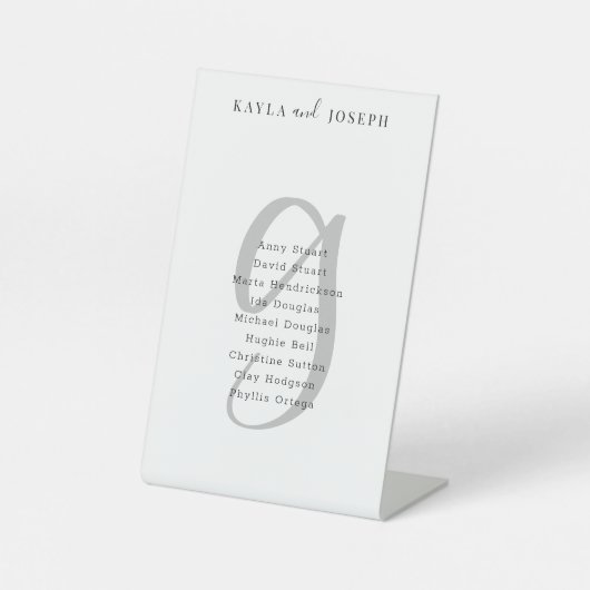 Minimalistisch legant bruiloft nummer 9 reclamebord met voetstuk (Voorkant)