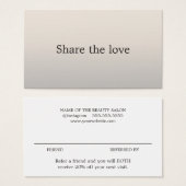 Minimalistisch legant Faux Silver Beauty Salon Visitekaartje (Voorkant /achterkant)