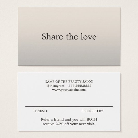 Minimalistisch legant Faux Silver Beauty Salon Visitekaartje (Voorkant /achterkant)