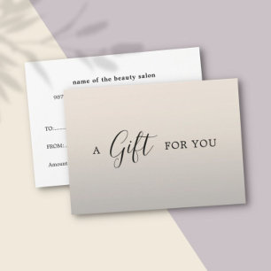 Minimalistisch legant Faux Silver Cadeaucertificaa Visitekaartje