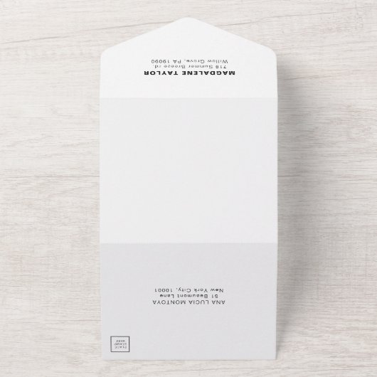 Minimalistisch legant formeel Baby shower All In One Uitnodiging (Buitenkant)