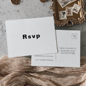 Minimalistisch legant formeel huwelijk Rsvp Briefkaart