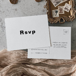 Minimalistisch legant formeel huwelijk Rsvp Briefkaart