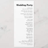 Minimalistisch legant formeel weddenschap programmakaart (Achterkant)