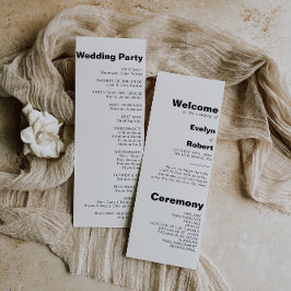 Minimalistisch legant formeel weddenschap programmakaart