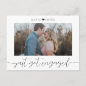 Minimalistisch legant script heeft foto's ontvange aankondigingskaart (Voorkant)