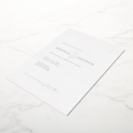 Minimalistisch legant voor folie Invitation Flat K Folie Uitnodiging (Gedraaid)