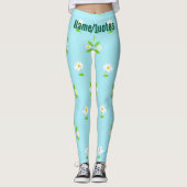 Minimalistisch Lentebloempatroon Leggings (Voorkant)
