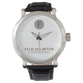 Minimalistisch leren horloge met op maat gemaakte