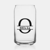 Minimalistisch Letter O Monogram en Aangepaste Naa Blikvorm Glas (Voorkant)